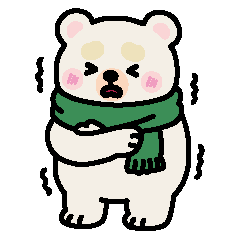 Polar bear's daily life winter