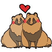 happy raccoon dog sticker