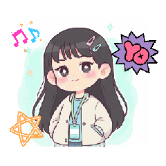 April cute girl animated stickers