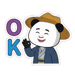 A panda's daily life wearing a straw hat