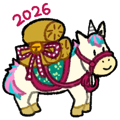 Unicorn/Pegasus HAPPY NEW YEAR 2026