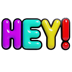 Colorful English Chat Stickers 3D