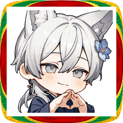 Fluffy Fox Boy New Year Sticker