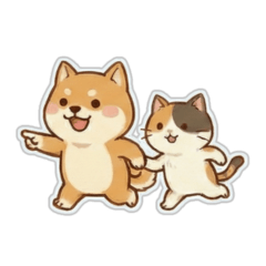 Best Friends Dog & Cat Stickers