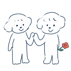 しろいいぬと一緒