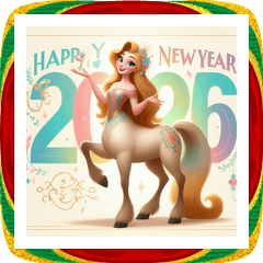 ケンタウロス 2026年 あけおめ 馬 年賀状