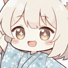 白子さんの和服で年末年始の挨拶スタンプ