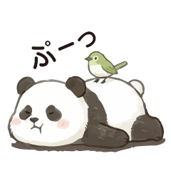 小鳥と一緒のパンダ 01/基本のスタンプ