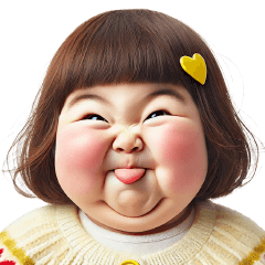 Chubby Girl Funny face180 No Text