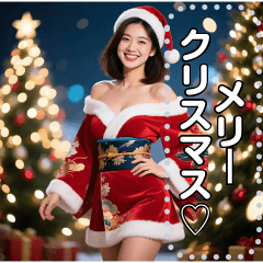 Santa Claus cosplay, beautiful woman