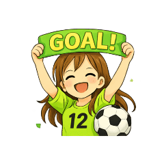 light green Soccer Supporter Girl
