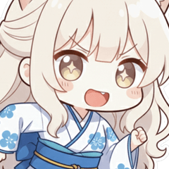 白子さんの着物で新年挨拶スタンプ