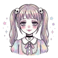 Cute Pastel Goth Girl Sticker