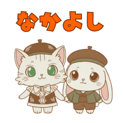 The Beret Duo: Cat & Rabbit Daily Life