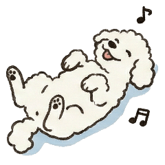 動物王國 - 貴賓狗插畫 (白)