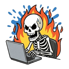 The world-weary skeleton went to work.