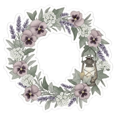 Gentle Floral Wreath Stickers