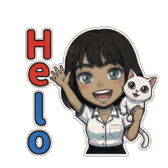 一個名叫Megan的小妹妹與小白貓