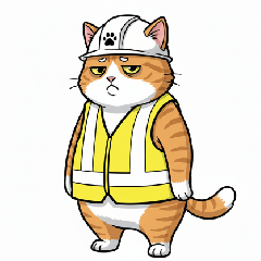 Lazy Safety Cat Stickers