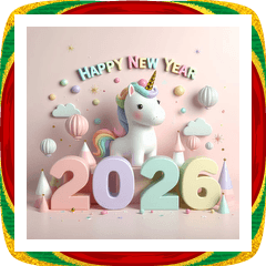 ユニコーン2 2026年 あけおめ 馬 年賀状