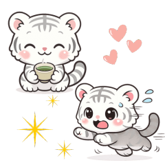 Gentle Daily Life of a White Tiger