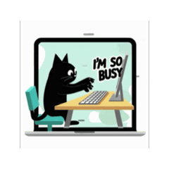 可愛黑貓-動畫貼圖01