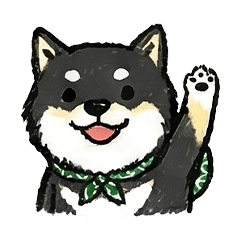 普段使いに・ほんわか黒柴犬スタンプ