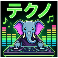 90s Techno Rave Neon Animals