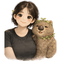 語蓁 × 袋熊｜可愛日常貼圖