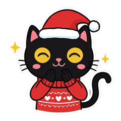 Black  Christmas Cat