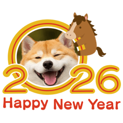 柴犬　イラスト　正月