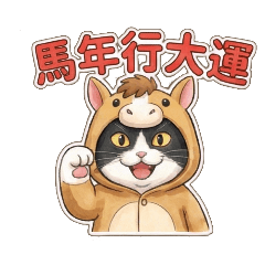 Playful Cat Choco: Year of the Horse