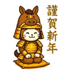 Samurai Cat's New Year Greetings