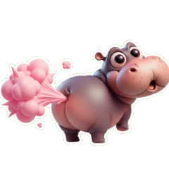 お尻ぷりぷりカバ、一生懸命走る！