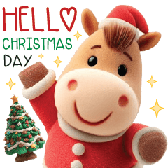 HAPPY CUTE HORSE CHRISTMAS & NEW YEAR