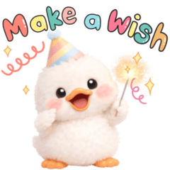 Cute Lady Duck Happy New Year