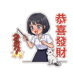 一位名叫Megan俏皮女孩與小白貓