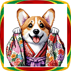 新年 あけおめ太っちょコーギー