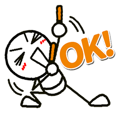 Stick Figure Fan Stickers: Orange Member