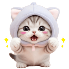 cute little cat gray nit  Sticker