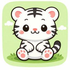 So Cute White Tiger Stickers