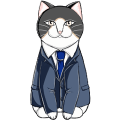 Business cat Hacchi's animation sticker