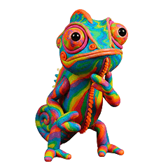 Expressive Chameleon Stickers clay-style