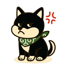 泣いて笑って使える黒柴の日常スタンプ