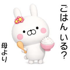 Mother's rabbit stickers plump 3D