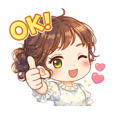 Daily Use! Fluffy Girl Stamps