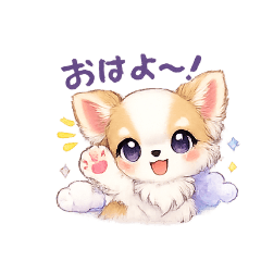 Fluffy Chihuahua's daily life stamps