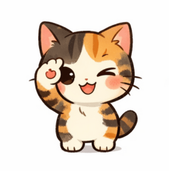 Cute tabby calico cat stickers