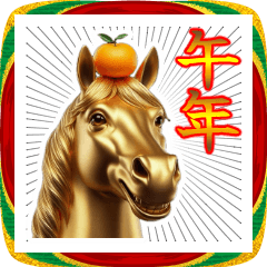 新年金運爆上げ！？金の馬あけおめスタンプ