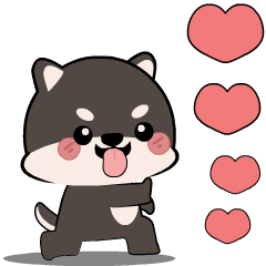 Shiba inu Black 2 : Effect stickers